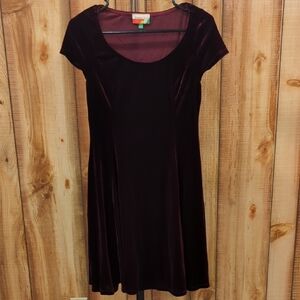 Modcloth Burgundy Elegant Velvet Dress
